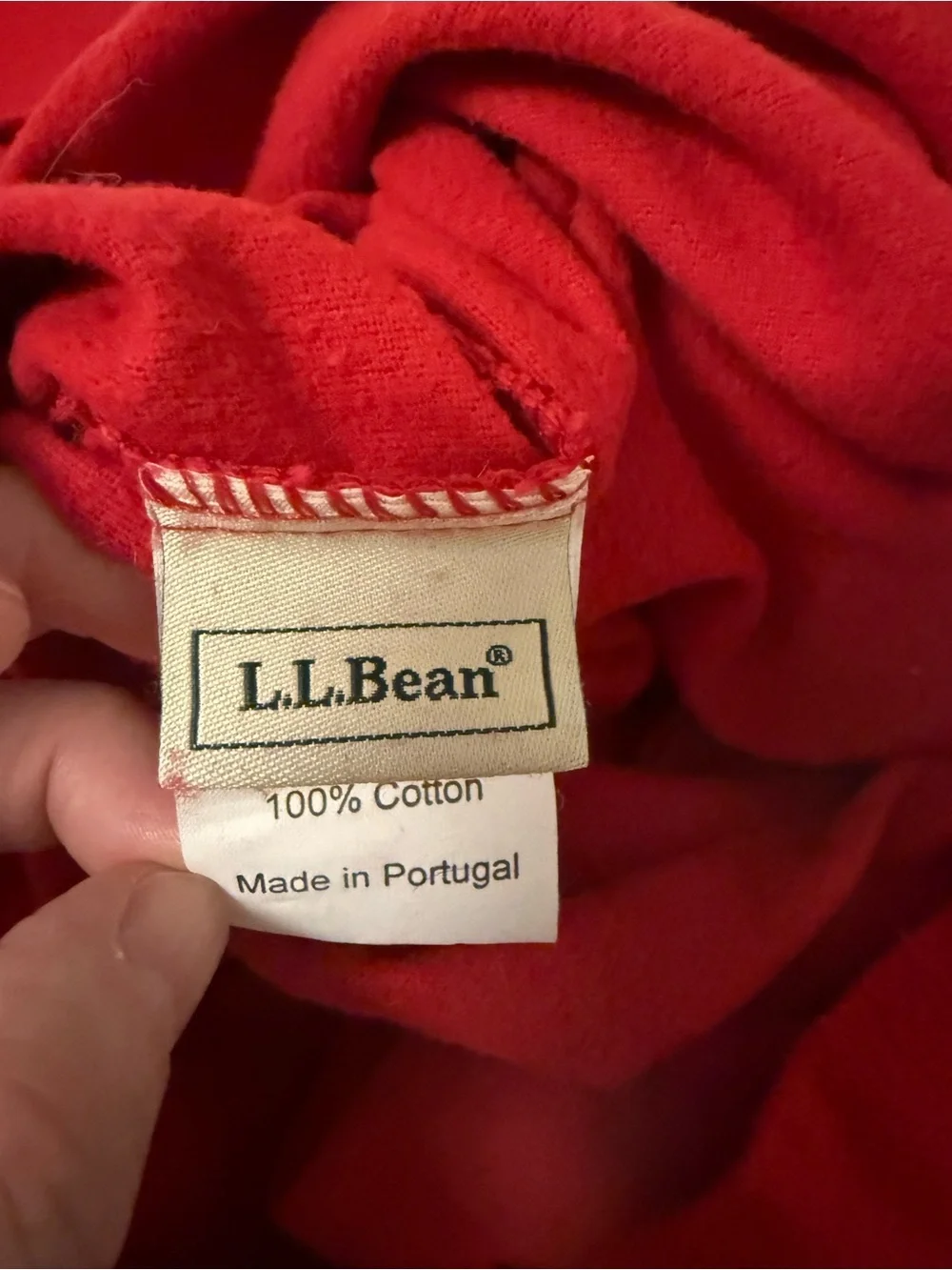 L.L. Bean Red Button-Front Duvet Cover